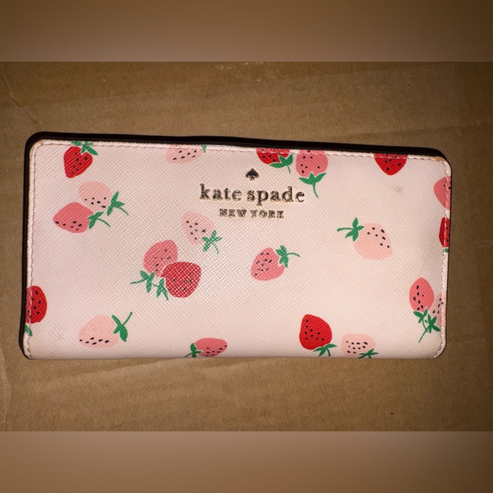 Kate Spade Blush Wallet with Strawberry Design